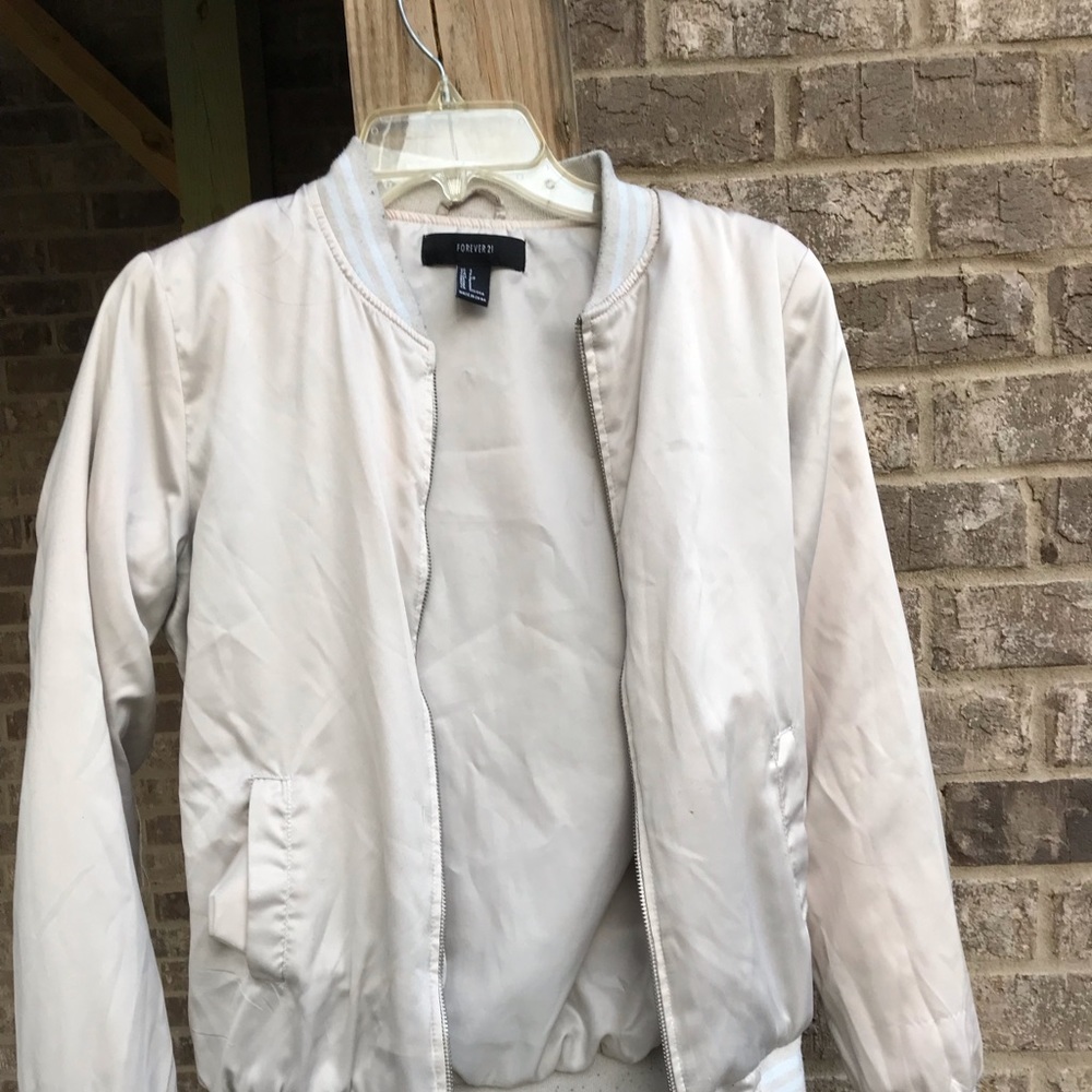 Sand Colored Bomber Jacket